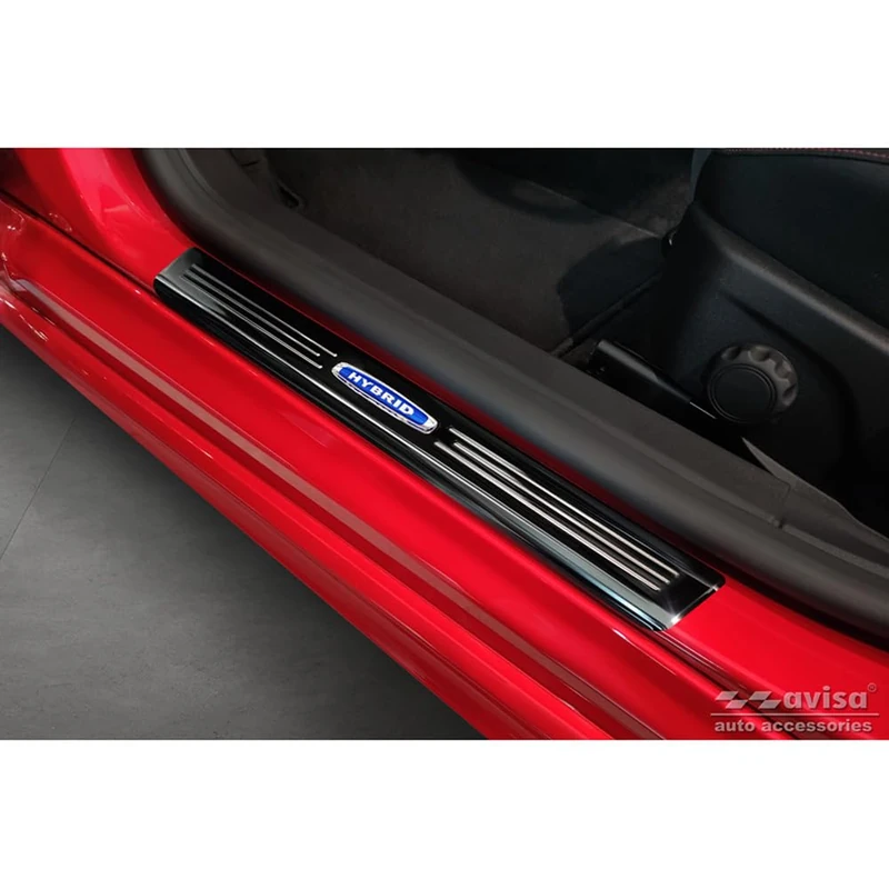 Avisa Black Inox door sill protectors compatible with Ford Focus IV excl. ST-Line 2018- 'Hybrid' - 4-pieces
