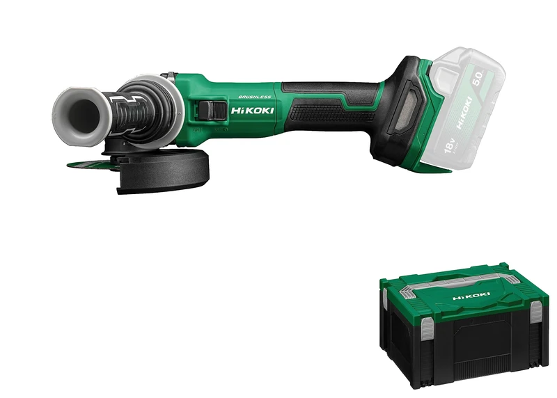 HiKOKI Akku-Winkelschleifer G1813DE (18V, Brushless, Spindelarretierung, 125mm, Zubehör, ohne Akku und Ladegerät)