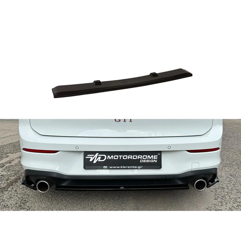 Motordrome Rear bumper skirt (Diffuser) compatible with Volkswagen Golf VIII (CD1) GTI 2020- (ABS Gloss black)