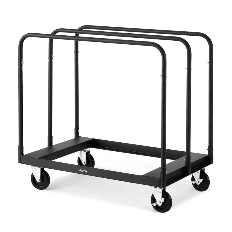 VEVOR Drywall Cart, 1500 LBS Panel Dolly Cart with 36.02" x 24.02" Deck and 5" Swivel Wheels, Heavy-Duty Drywall Sheet Cart, Handling Wall Panel, Sheetrock, Lumber, for Garage, Home, Warehouse
