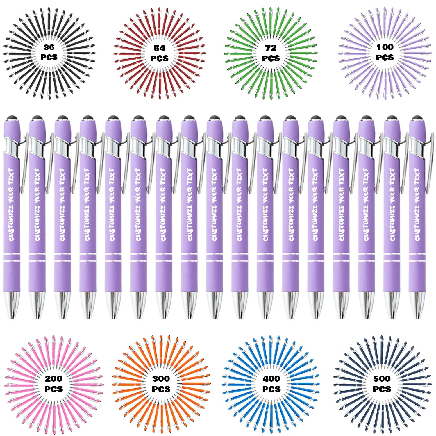 WERWAES Personalised Pens Bulk Custom Text&LOGO Ballpoint Pen - Companies - Office - Family - School - Library - Remembrance Day - Graduation Christmas Gifts