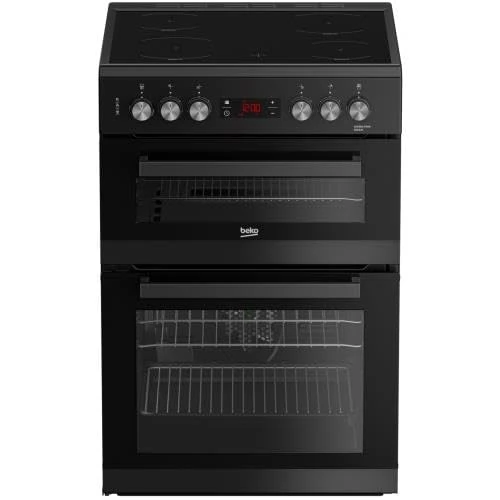 Beko EDC634K 60cm Double Oven Electric Cooker with Ceramic Hob - Black, (Pack Of 1)