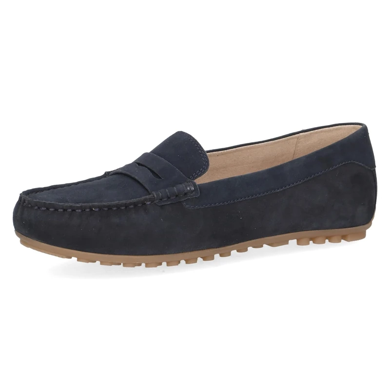 CAPRICE Women's Leather Moccasins Elegant, Blue (Ocean Suede), 4 UK