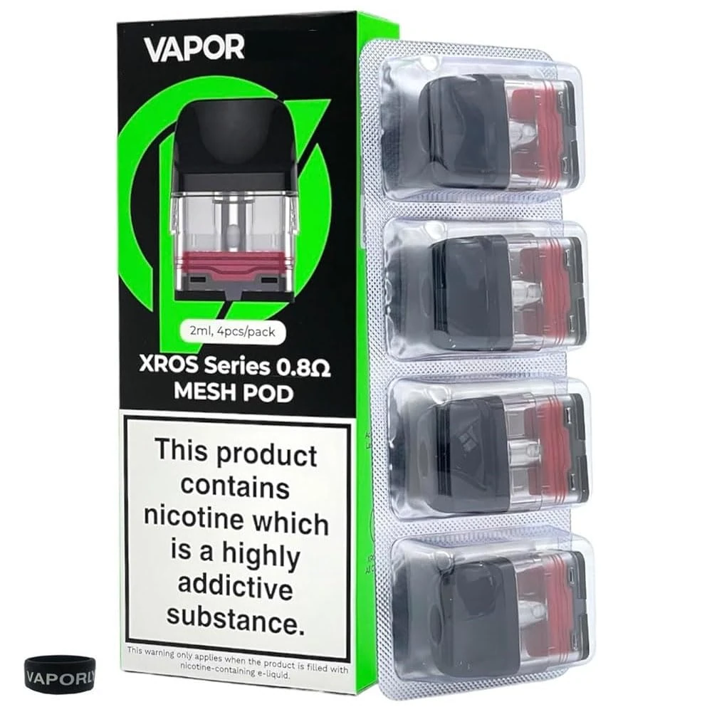 Vaporly UK Vaporesso XROS 3, XROS Nano, XROS Mini, XROS 2 Series Mesh Pod Replacements 2ml (0.8 Ohm (16w))