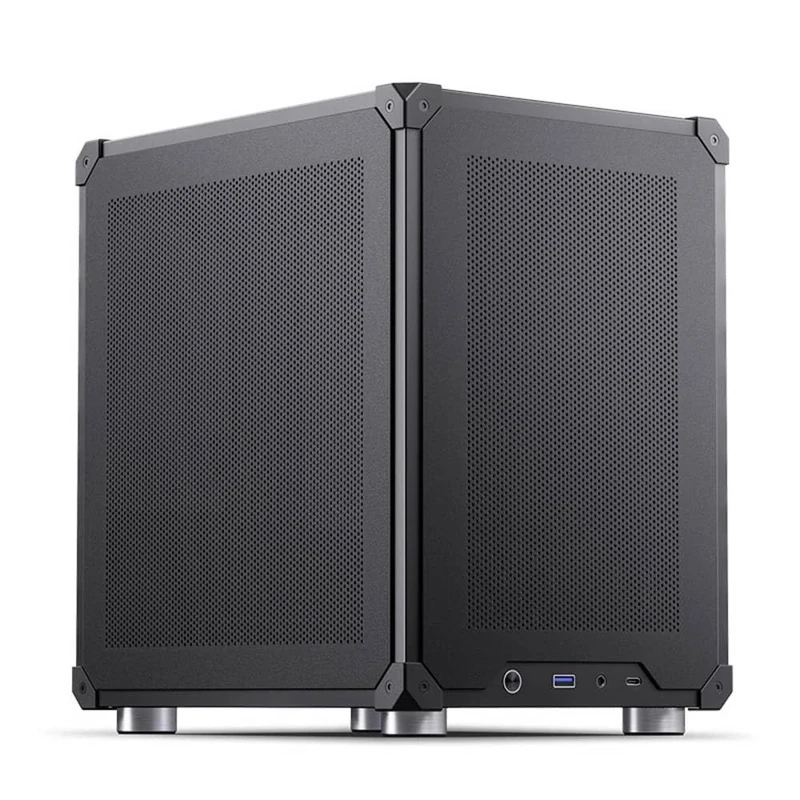 Jonsbo C6 Mesh PC Case, USB-C Connectivity, Removable Panels, Steel, Micro-ATX, Black