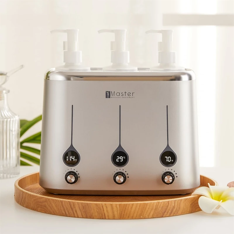 Master Three Bottle Massage Oil Warmer Lotion Warmer Dispenser Heated for Body Cream Heating Device for Massage Therapy & Personal Use- Quick Oil & Lotion Warmer Heats up