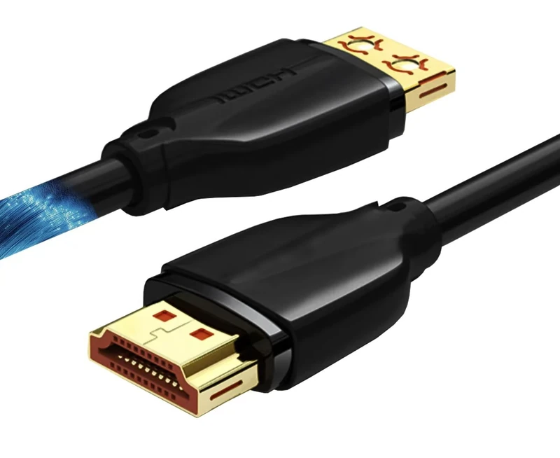 Elfcam® - 15m 8K Ultra HD HDMI2.1 High Speed Cable, Male to Male Supporting 3D Formats and with Ethernet and 4K/120FPS 8K/60FPS Support Black 15m