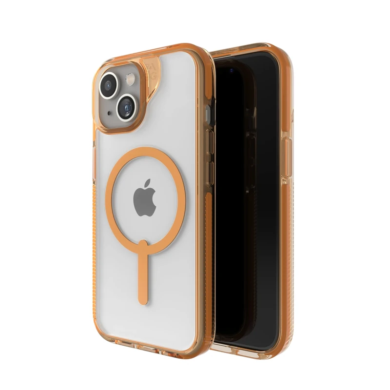 ZAGG Santa Cruz Snap Case for iPhone 15 - iPhone MagSafe Phone Case, Drop Protection (13ft/4m), Durable Graphene, Anti-Yellowing, and Scratch-Resistant iPhone Case Orange