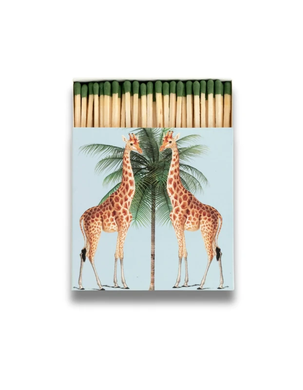 Curator Home Luxury Gift Long Safety Matches I Stylish Square Matchbox (Giraffes) - Image 1