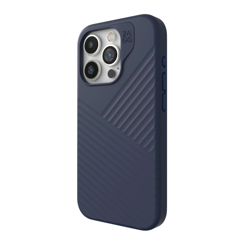 ZAGG Denali Snap iPhone 15 Pro Case - Drop Protection (16ft/5m), Dual Layer Textured Cell Phone Case, No-Slip Design, MagSafe Phone Case, Navy Blue