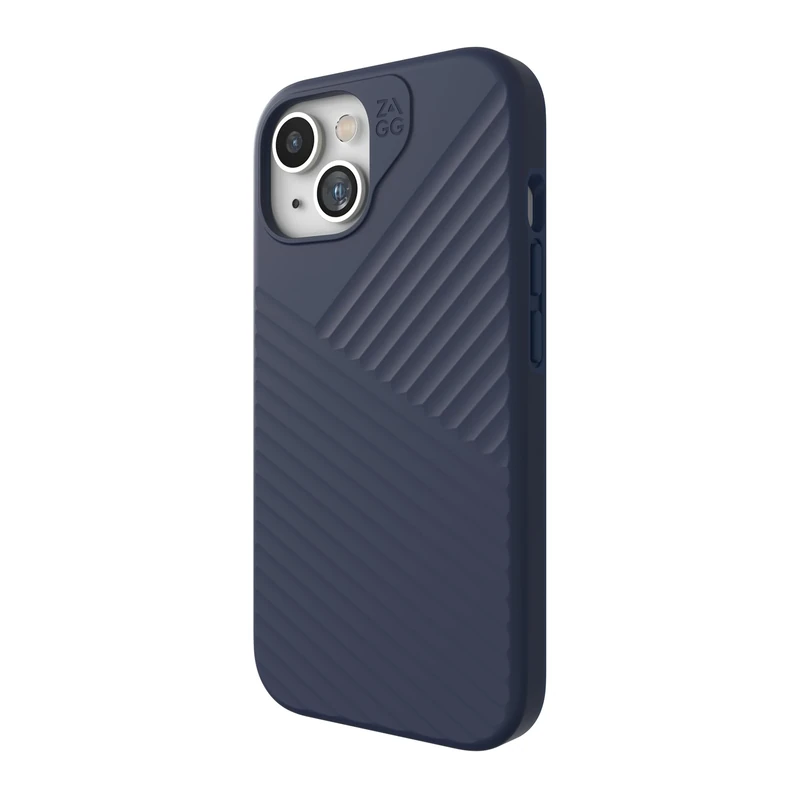 ZAGG Denali Snap iPhone 15/14/13 Case - Drop Protection (16ft/5m), Dual Layer Textured Cell Phone Case, No-Slip Design, MagSafe Phone Case, Navy Blue