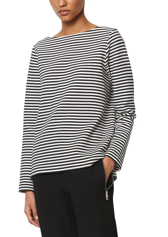 Marc OPolo Women's Long-Sleeved Shirt Made of Organic Cotton with Logo, D03, M - Image 1