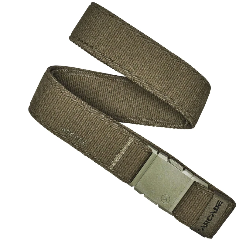 Arcade Belt Atlas A2 Elastic Stretch Belt: Heavy Duty Elastic Webbing, Non-Metal Travel Friendly Buckle - Ivy Green, One Size - Image 1