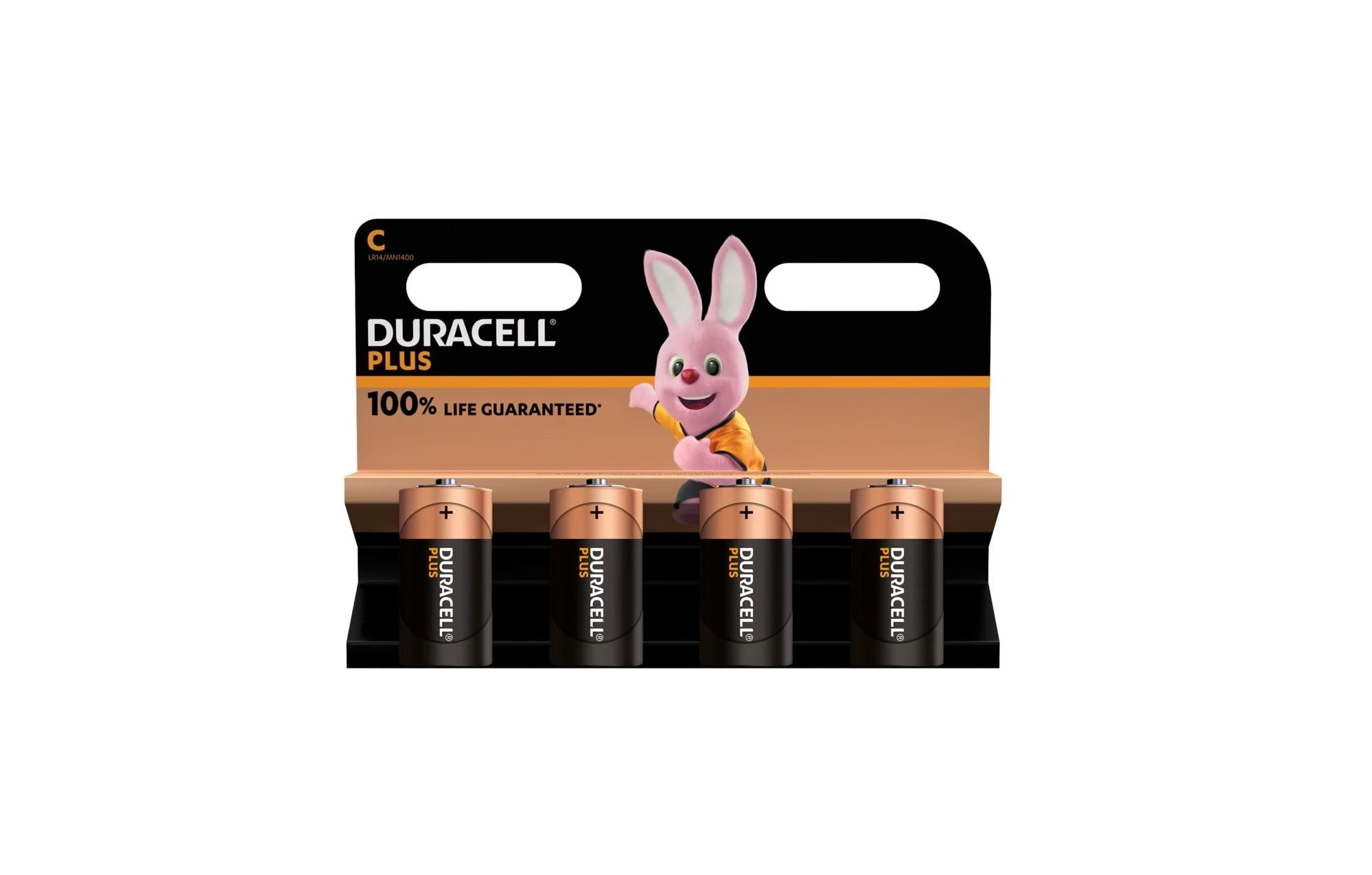 4X Duracell C Plus (1 Blister Pack of 4 Batteries) 4 Batteries (LR14/MN1400/HALF TORCH/BABY 1.5V)