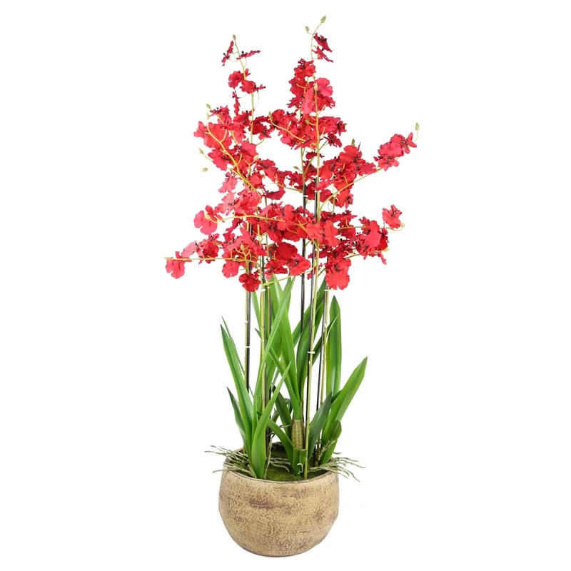 Leaf Design UK Realistic Artificial Orchid Flower Display in Pot