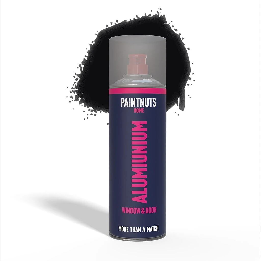 Paintnuts Aluminium Window & Door Paint - RAL-9005 - JET BLACK Satin 400ml Spray Can
