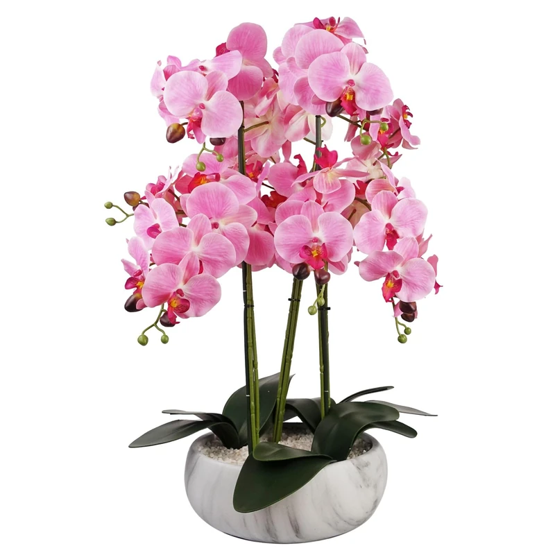Leaf Design UK Realistic Artificial Orchid Flower Display in Pot