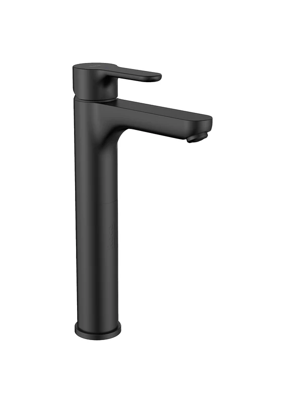 Roca A5A3HN09NB0 – Single Lever Basin Mixer L20 with High Spout and Automatic Drain, Cold Start Matte Black - Image 1