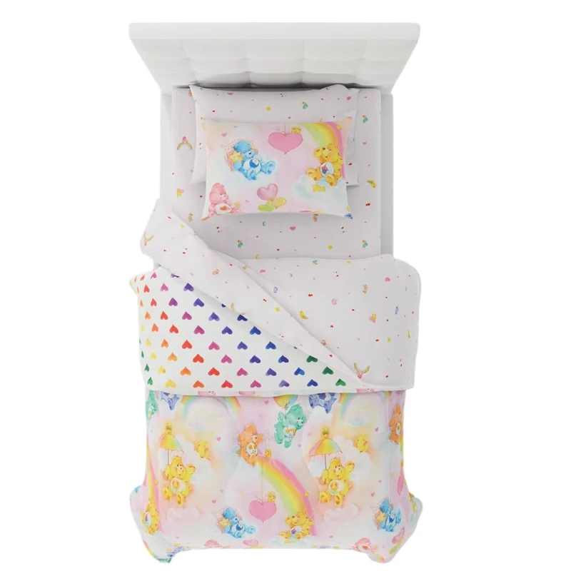 Franco Comforter and Sheet Set, Microfiber, Care Bears, Twin