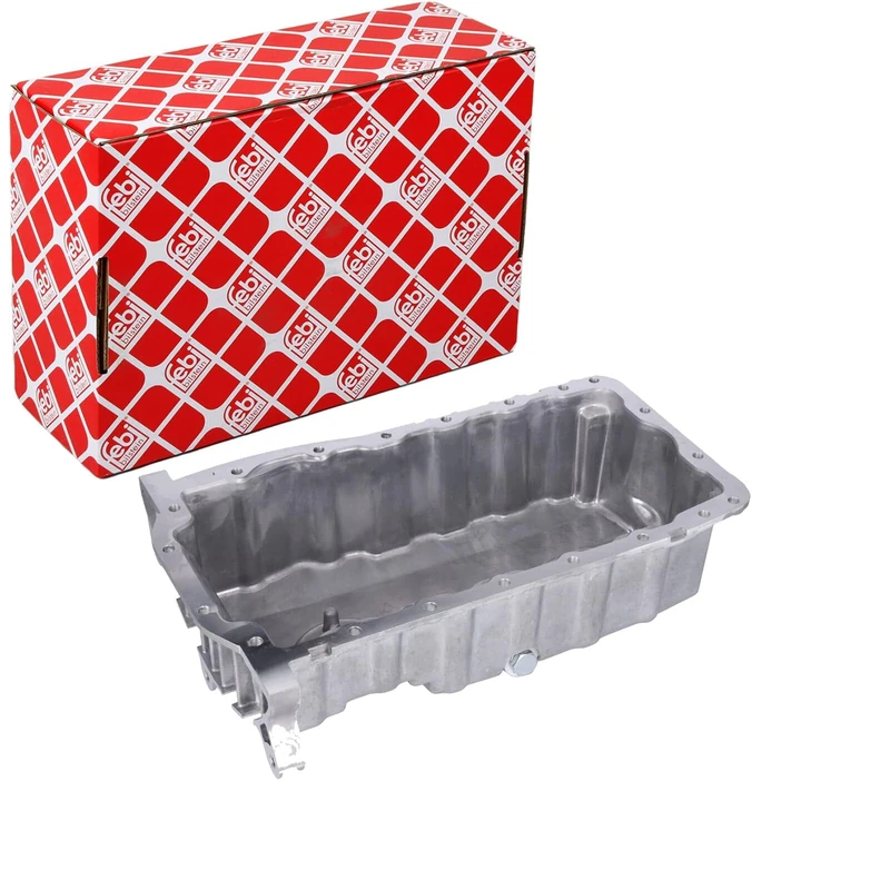 Febi Bilstein 177587 Oil Pan with Oil Drain Plug, Sealing Ring and Bore for Oil Level Sensor, Pack of 1