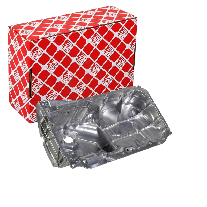 Febi Bilstein 182215 Oil Pan with Oil Drain Plug, Sealing Ring and Bore for Oil Level Sensor, Pack of 1