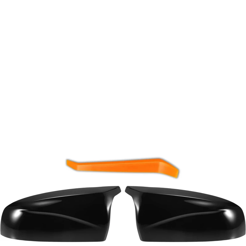 Qlhshop M Style Replacement Rear View Mirror Cap Cover for 2007-2013 BMW X5 E70 X6 E71 Exterior Accessories Tuning Parts, Glossy Black - 1 Pair (Left-Right)