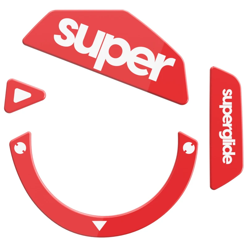 Superglide2 - New Controllable Speed Textured Surface Smoothest Mouse Feet/Glides Made with Ultra Strong Glass Smooth and Durable Sole for Logitech G502 [RED]