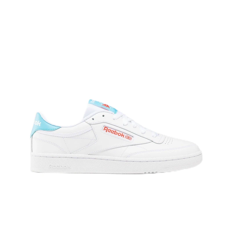 Reebok Male Adult Club C 85 FTWWHT/KINBLU/DYNRED 3 White