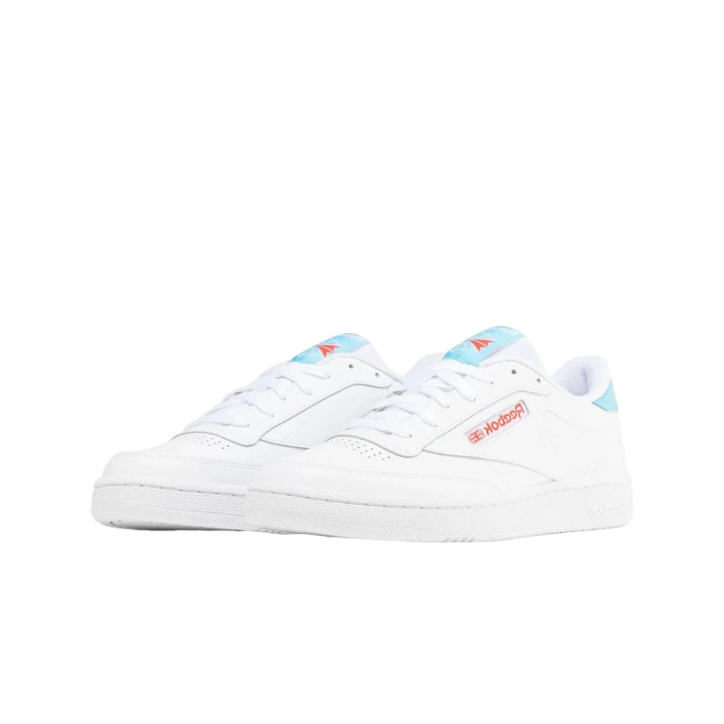 Reebok Male Adult Club C 85 FTWWHT/KINBLU/DYNRED 4 White