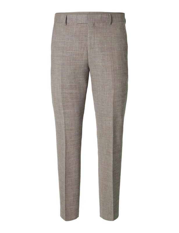 SELECTED HOMME Male Slim Fit Suit Trousers, Dark Sand Melange, 38