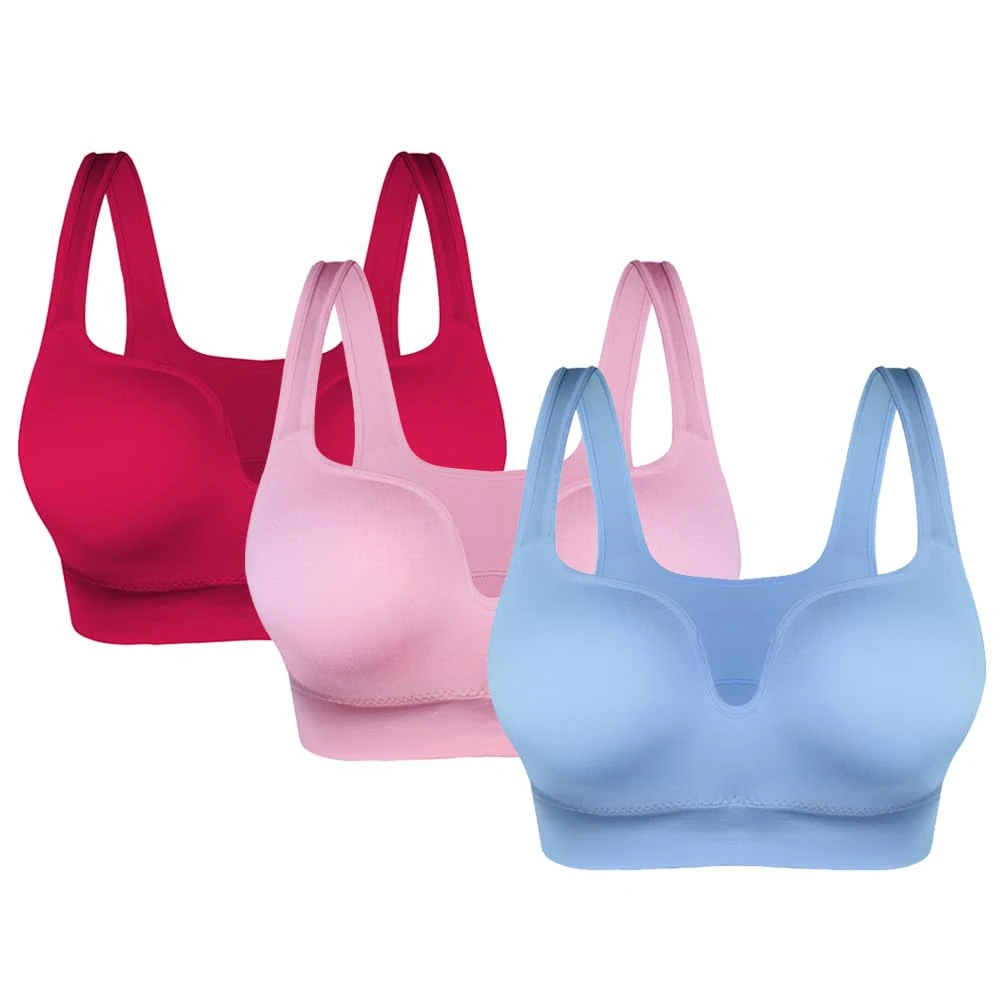 URPLITY Women Seamless Sports Bra Padded Plus Size Sleep Bras for Girls in Yoga Bralette Push Up Support Comfort Camisole Gym Bra