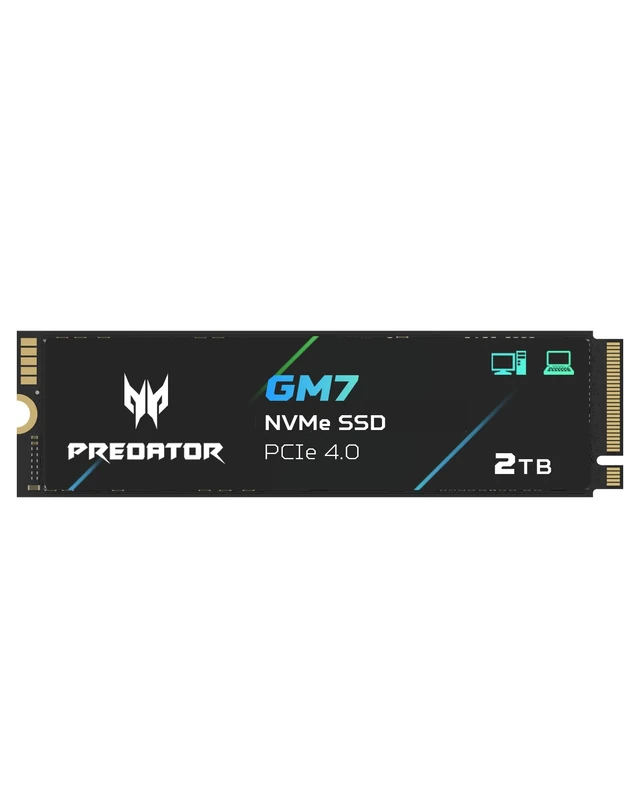 acer Predator GM7 2TB SSD, M.2 2280 PCIe Gen4 x4 NVMe 2.0, Up to 7200 MB/s, HMB+SLC, Internal PC Solid State Drive for Laptop, Desktop and PS5 - BL.9BWWR.119