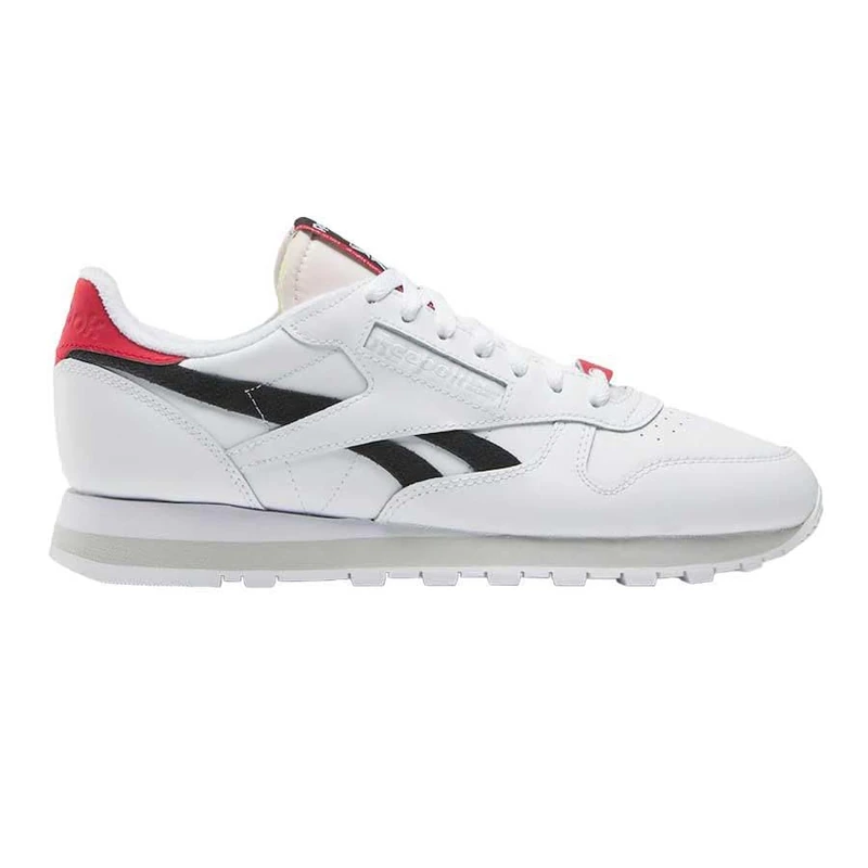 Reebok Unisex Adult Classic Leather FTWWHT/CBLACK/VECTRED 10.5