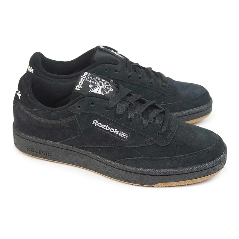 Reebok Unisex Adult Club C 85 CBLACK/FTWWHT/RBKLE3 5.5