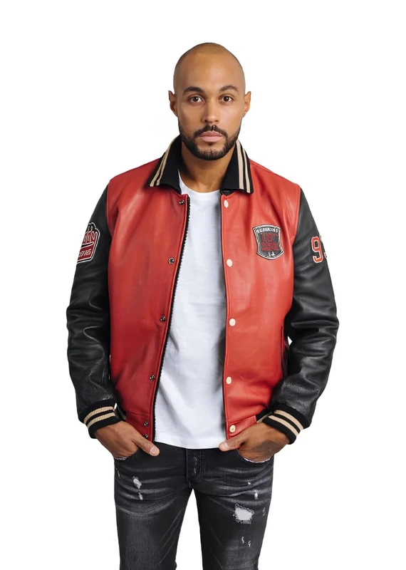 Redskins Men's Cohiba Skateboard Jacket, Red/Black, XXL