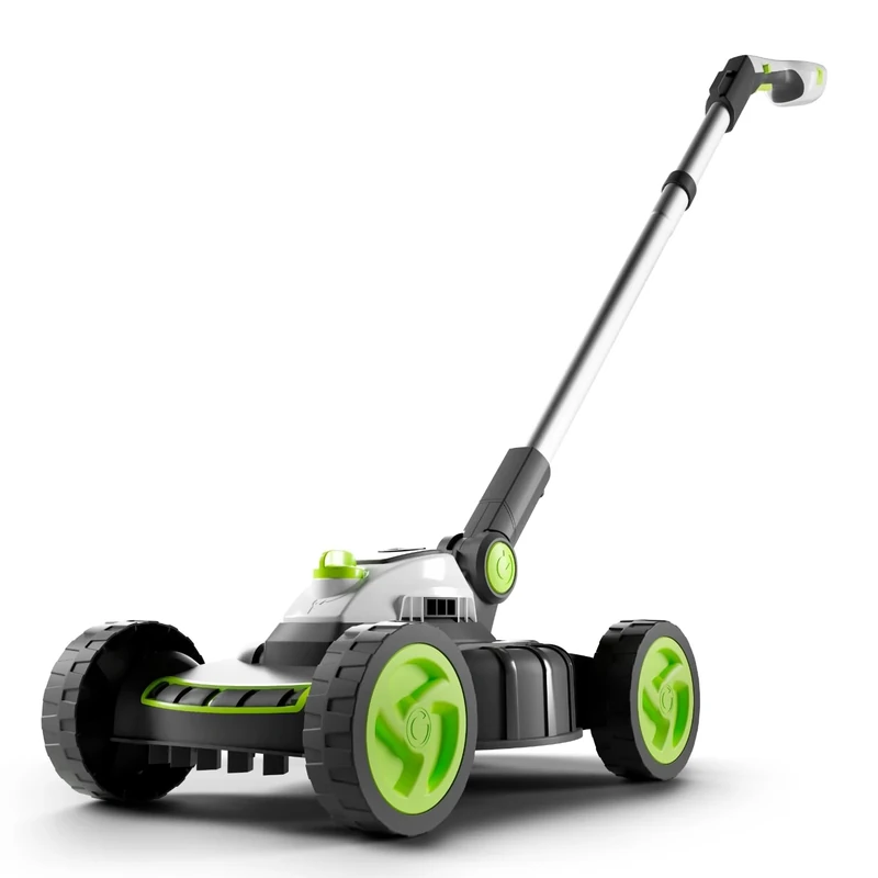 Gtech SLM50 Small Alloy Steel Lawnmower | Cordless Electric Lightweight Grab and Go | 2 Cutting Heights | 5200 RPM 10 Inch Width | 18 V | 30 mins Runtime, Grey/Green/White