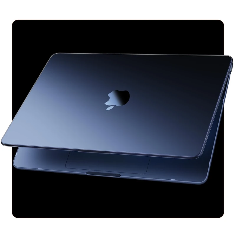 Soonjet Compatible for MacBook Air 13.6 inch Case M3 M2 2024-2022 Release Model A3113 A2681, Sturdy Protective Plastic Hard Shell Case Cover for MacBook Air M2 13 inch Case - Midnight Clear