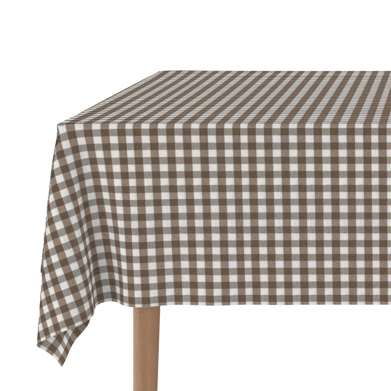 Martina Home TEFLONATED TABLECLOTH MADE Vichy BROWN 300X140 CM