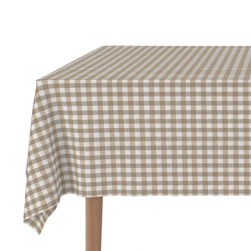 Martina Home TEFLONATED TABLECLOTH MADE Vichy Taupe 300X140 CM