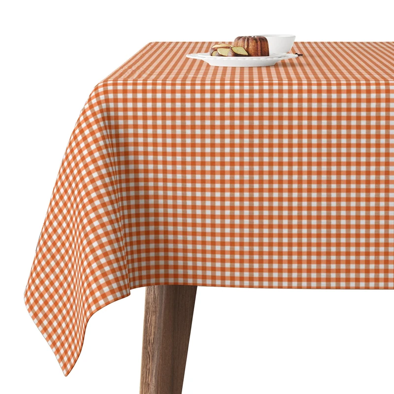 Martina Home TEFLONATED TABLECLOTH MADE Petit Vichy Orange 300X140 CM