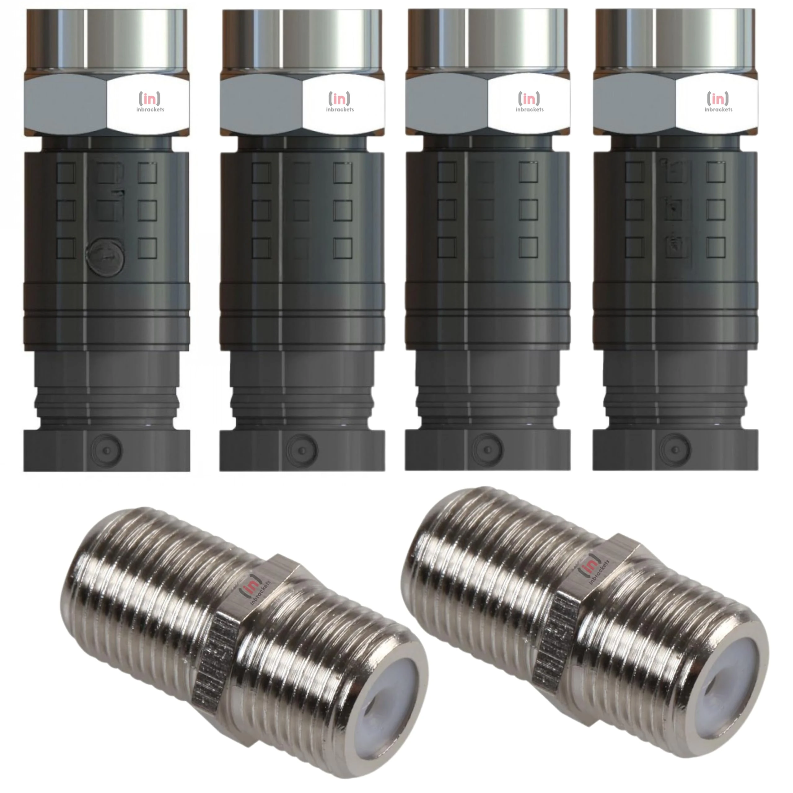 Compression F Connectors Repair Kit for Sky Q and Sky+HD Twin Cable with Joining Barrels