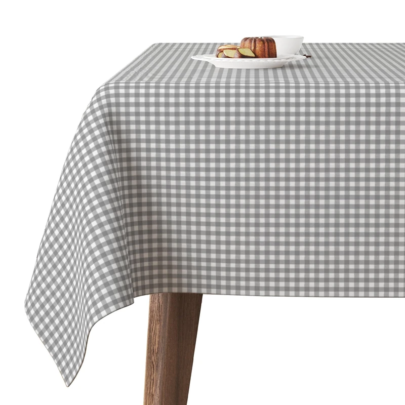 Martina Home TEFLONATED TABLECLOTH MADE Petit Vichy Light Grey 300X140 CM