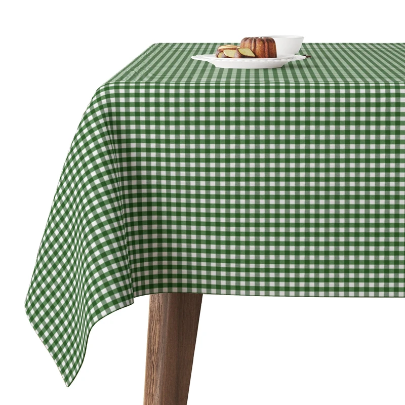 Martina Home TEFLONATED TABLECLOTH MADE Petit Vichy Green Bottle 300X140 CM