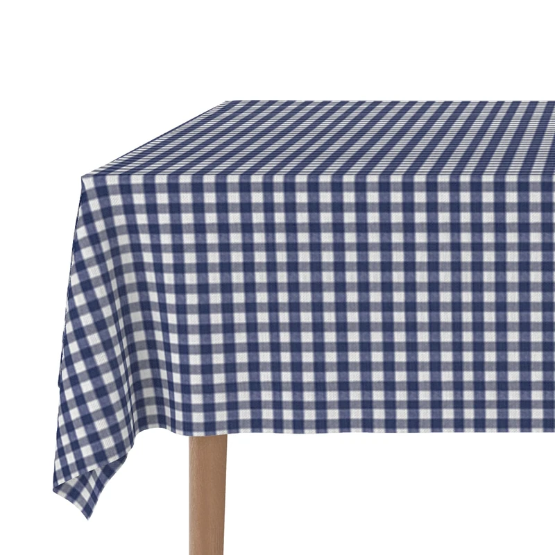 Martina Home Vichy Teflon Tablecloth - Marina - 300 x 140 cm