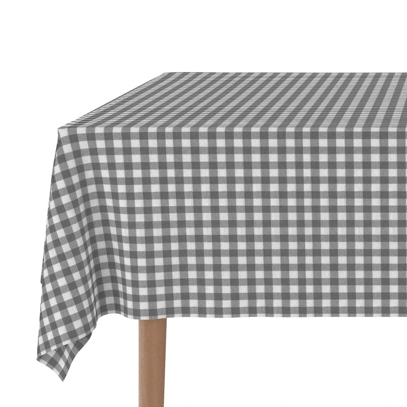 TEFLONATED TABLECLOTH MADE Vichy Dark Grey 300X140 CM
