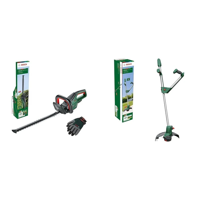 Bosch Cordless Hedge Cutter UniversalHedgeCut 18V-50 (Without Battery, 18 Volt System & Cordless Grass Trimmer UniversalGrassCut 18V-26 (Without Battery, 18 Volt System, Cutting Diameter