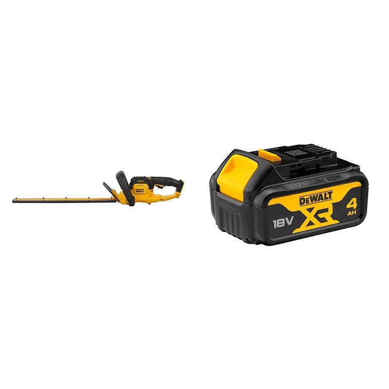DEWALT DCM563PB-XJ 18 V 5 A XR Cordless Bare Unit Hedge Trimmer - Yellow + DEWALT Battery