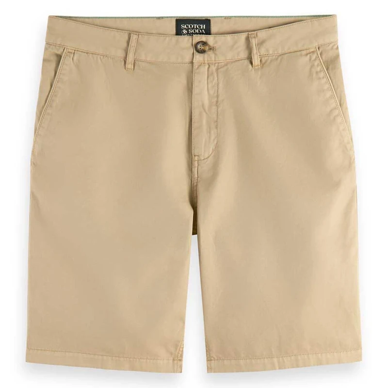 Scotch & Soda Men's Stuart-Garment-Dyed Cotton-Blend Twill Short Casual, Seastone 6896, 28W