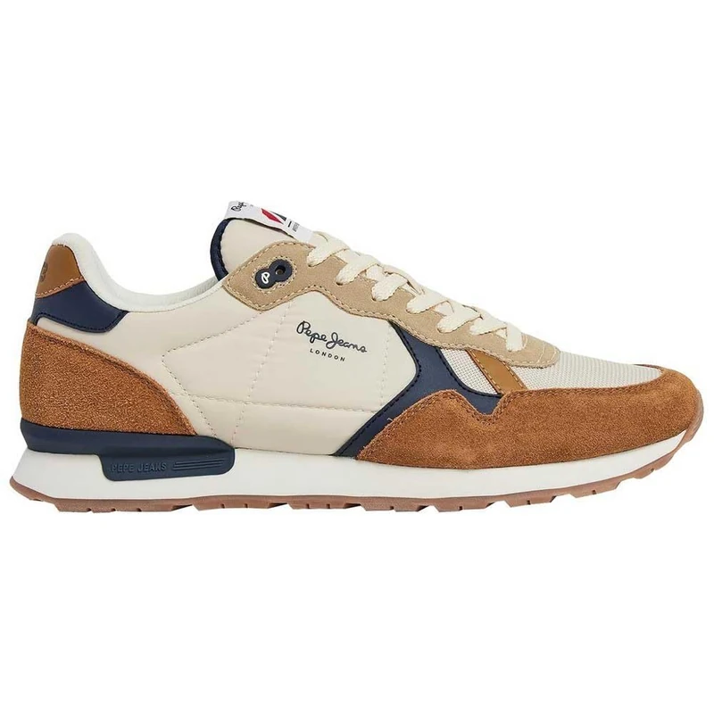 Pepe Jeans Men's Brit Mix M Sneaker, Brown (Tobacco Brown), 10