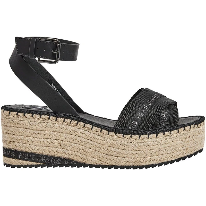 Pepe Jeans Women's Witney Cross Sandal, Black (Black), 8 UK